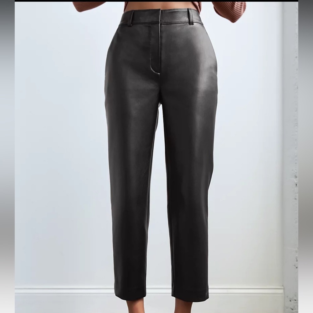 Aritzia Babaton Command Cropped Black Leather Pant - image 5